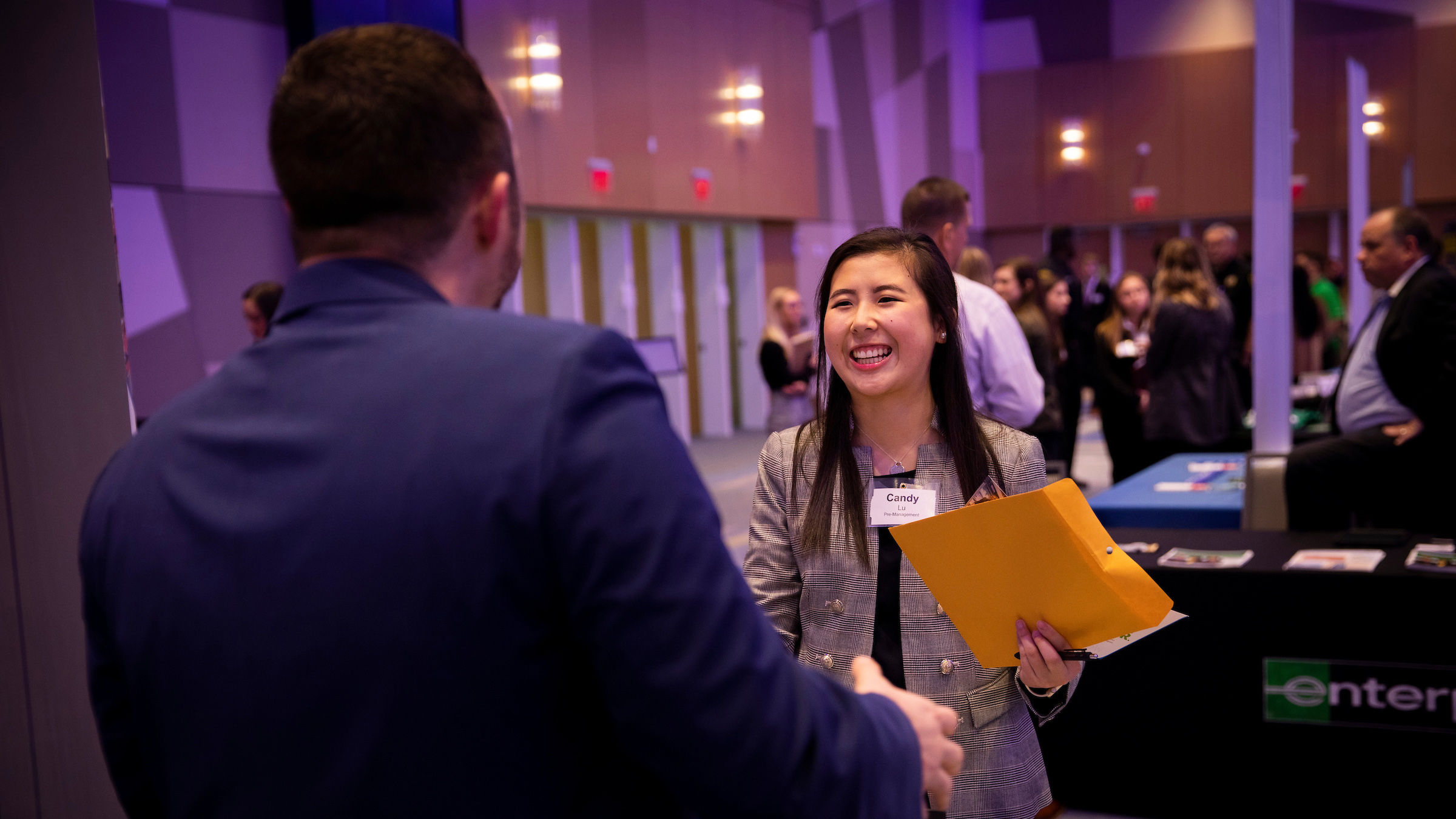 Students network at the Career and Internship Fair.