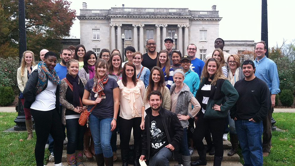 A group of students on a trip